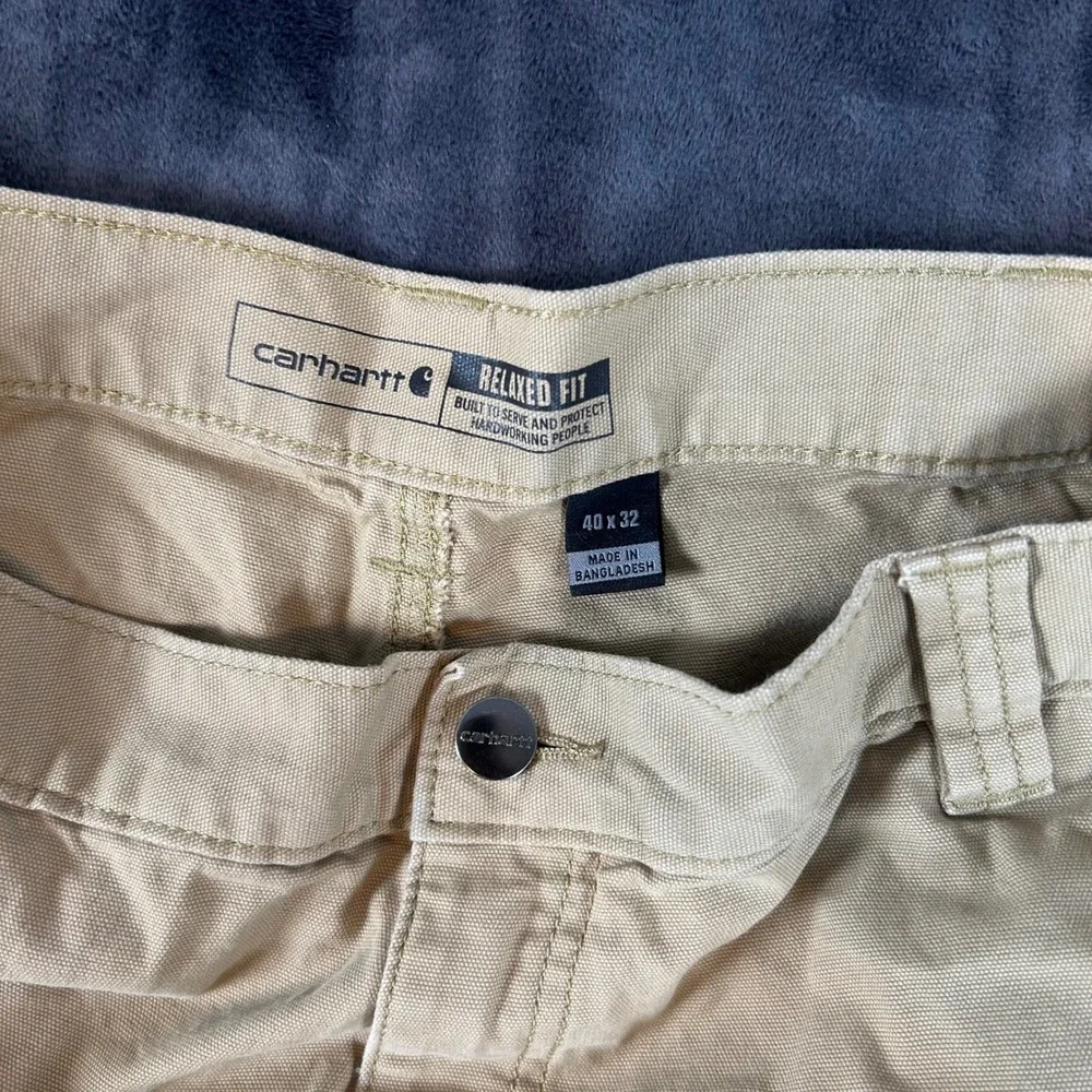 Carhartt‎ Canvas Work Pants Mens 40x32 Tan Relaxed Fit BN2291-M Rugged Flex